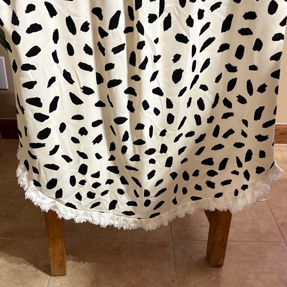 Umgee White Button Down Shirt with Black Polka Dots - Picture 7 of 9